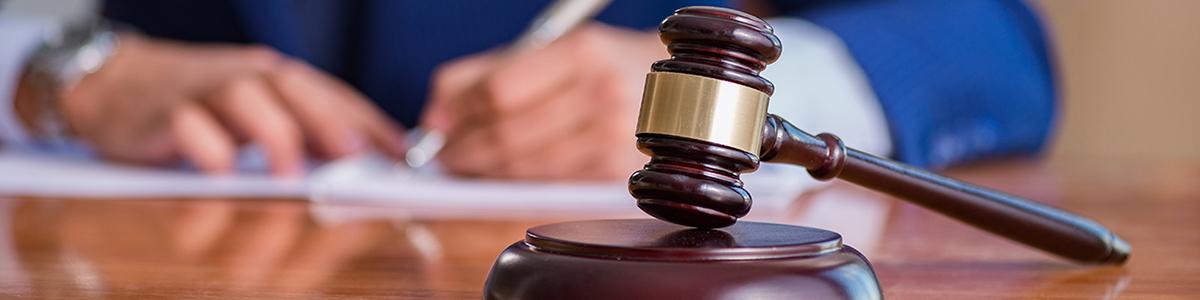 A close-up photo of a judge's gavel