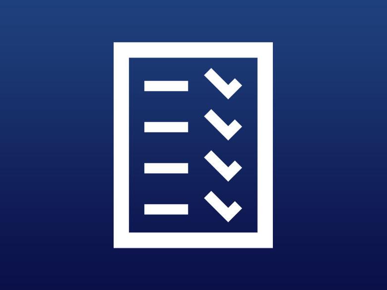 An icon of a document with checkmarks